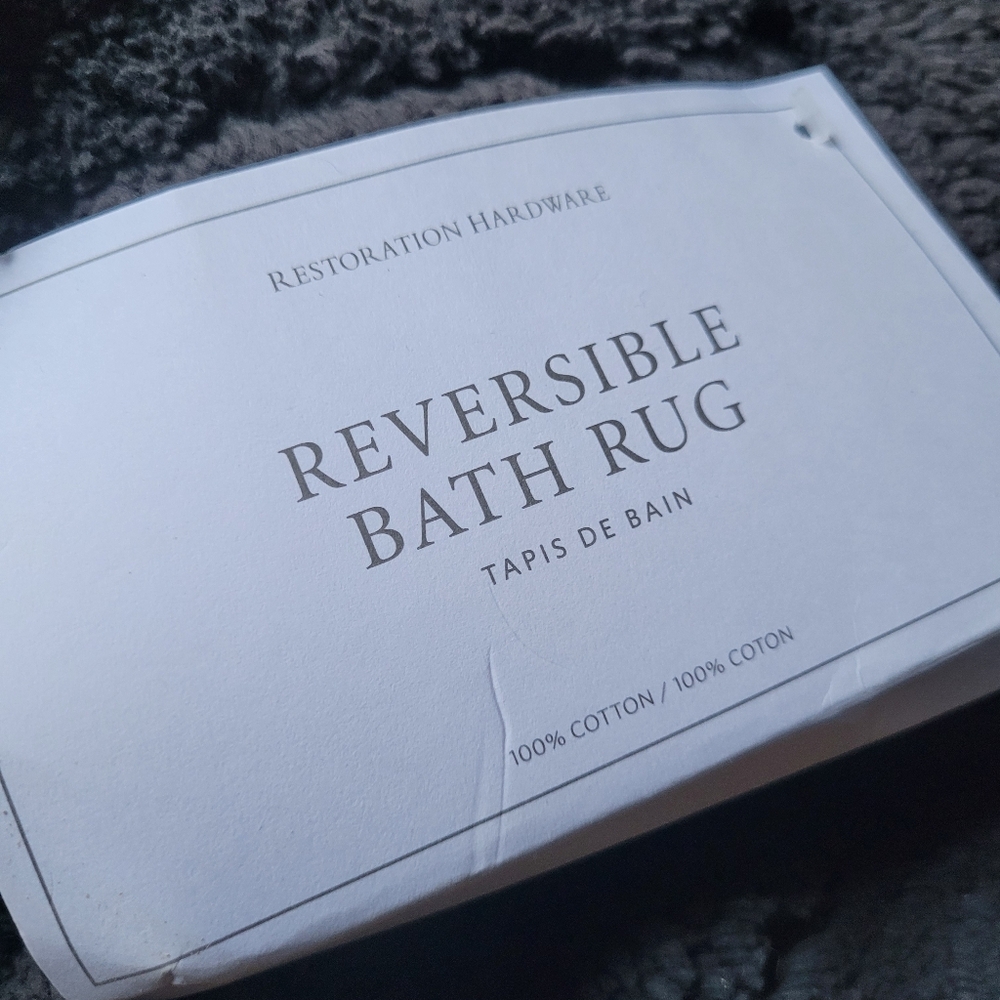 NWT Restoration Hardware reversible cotton rug Charcoal 30 50 bath bed